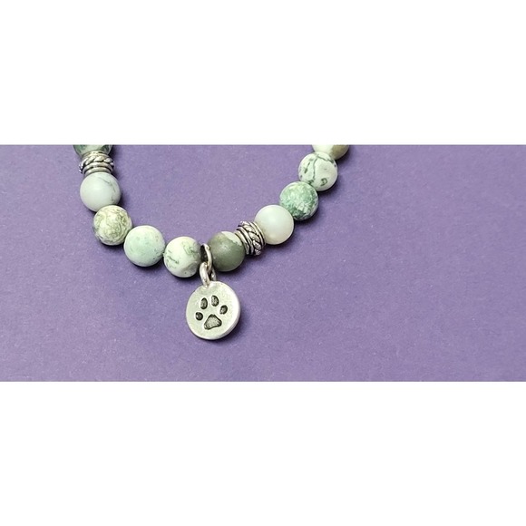 Shades of Green Bracelet with Paw Charm - Picture 11 of 14